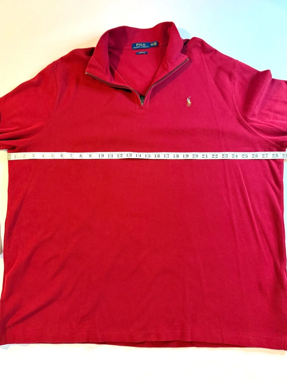 Polo Ralph Lauren Sweater Mens XXL Red Estate Rib 1/4 Zip Mock Neck Pullover